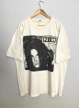 vintage90s九寸钉乐团NIN鼓手伊兰鲁宾Ilan Rubin重磅复古短袖T恤