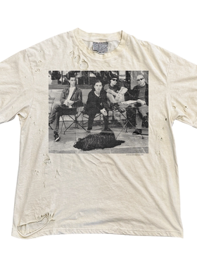 Bush90s流行乐队纪念前卫占卦轻亚高级感水洗破坏短袖T恤嬉皮美式