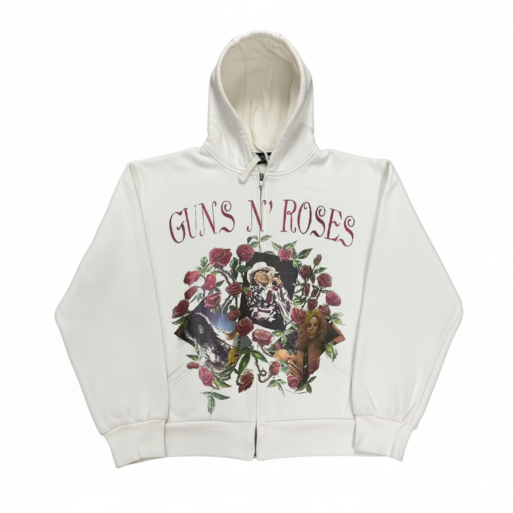 Guns N' Roses枪花宽松设计尽显随性潮流范潮人出街百搭开衫卫衣