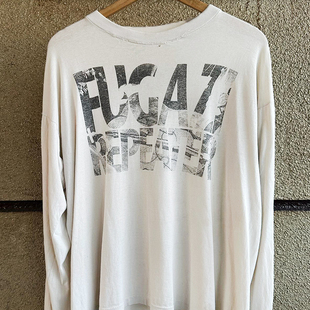 T恤 vintage水洗做旧长袖 Fugazi 音乐专辑Repeater重磅美式