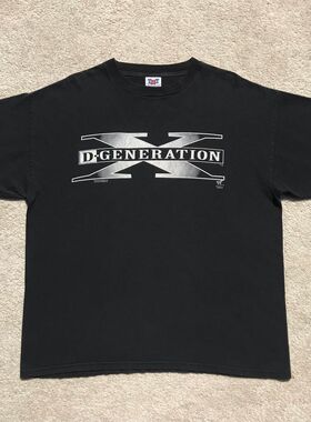 D Generation合奏团重磅vintage复古做旧裂印重磅短袖T恤