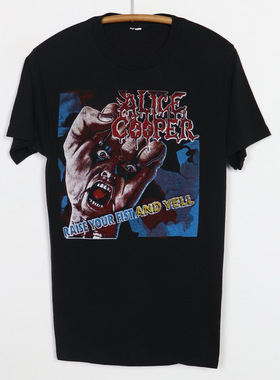 Alice Cooper美国摇滚乐队创意休闲重磅宽松rapper穿搭90年代短T