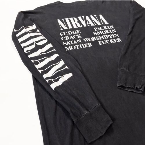 Vintage Kurt Donald Nirvana 1992 Fudge Packin高街长袖T恤