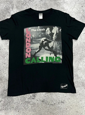冲撞乐队The Clash朋克音乐1979专辑London Calling美式复古短袖T