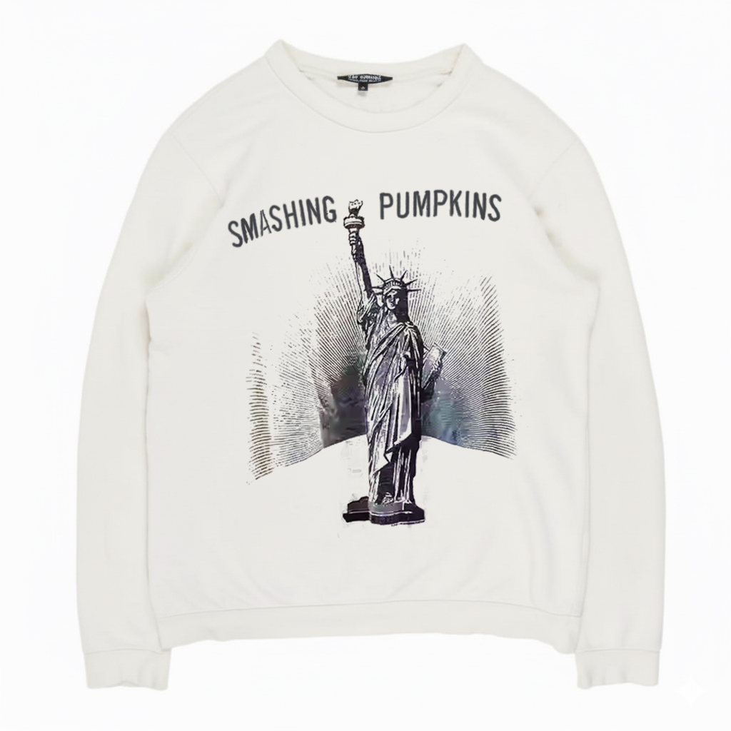 The Smashing Pumpkins碎南瓜乐队复古oldschool宽松落肩圆领卫衣