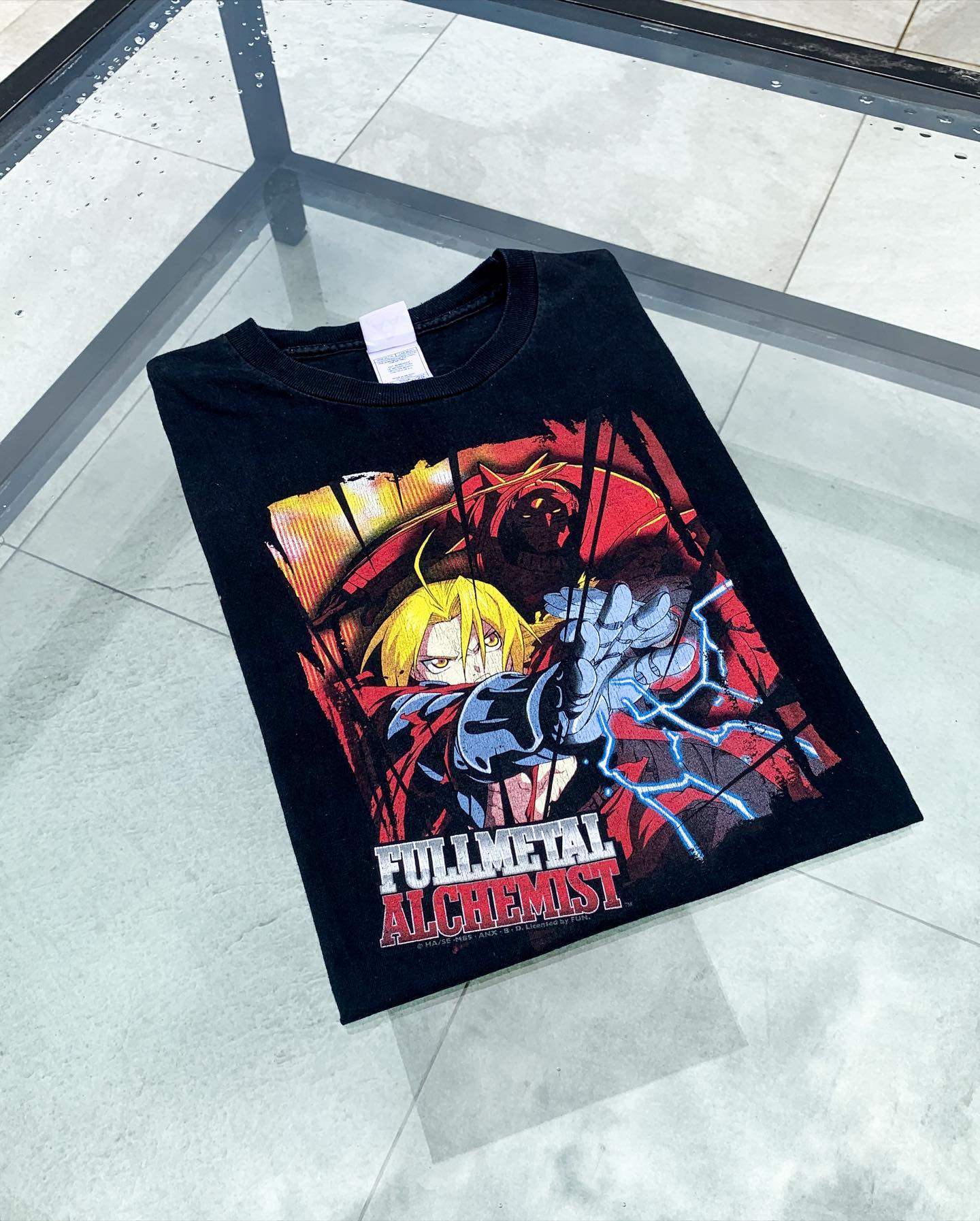 2003fullmetal alchemist钢之炼金术师爱德华艾力克复古重磅短袖t