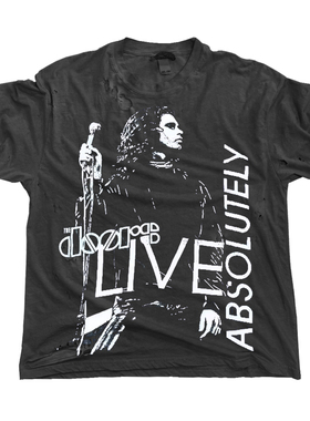 ICEVALLEY 点燃我的火焰Jim Morrison摇滚乐队短袖T恤破洞欧美