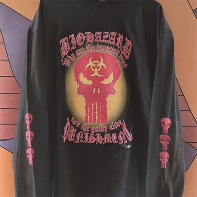 2002 Biohazard 恶灵古堡音乐组合演唱会主题无性别可爱长袖T恤