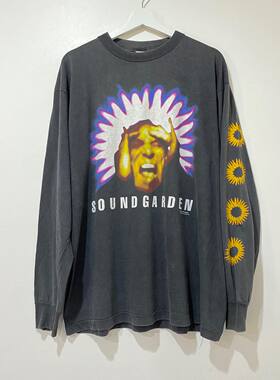 声音花园摇滚乐队Soundgarden1994专辑 Black Hole Sun长袖T恤