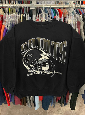 美式球队！Orleans Saints嘻哈Rap大学穿搭高街大码圆领卫衣