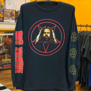 稀有!WHITE ZOMBIE主唱Rob Zombie Vintage高街穿搭长袖T恤