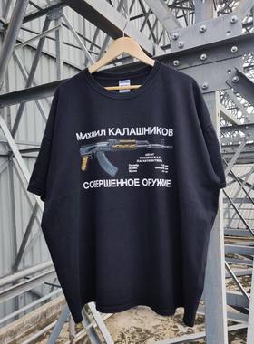 Russian ak 47 world massacre tour 俄罗斯ak47世界之旅复古短T