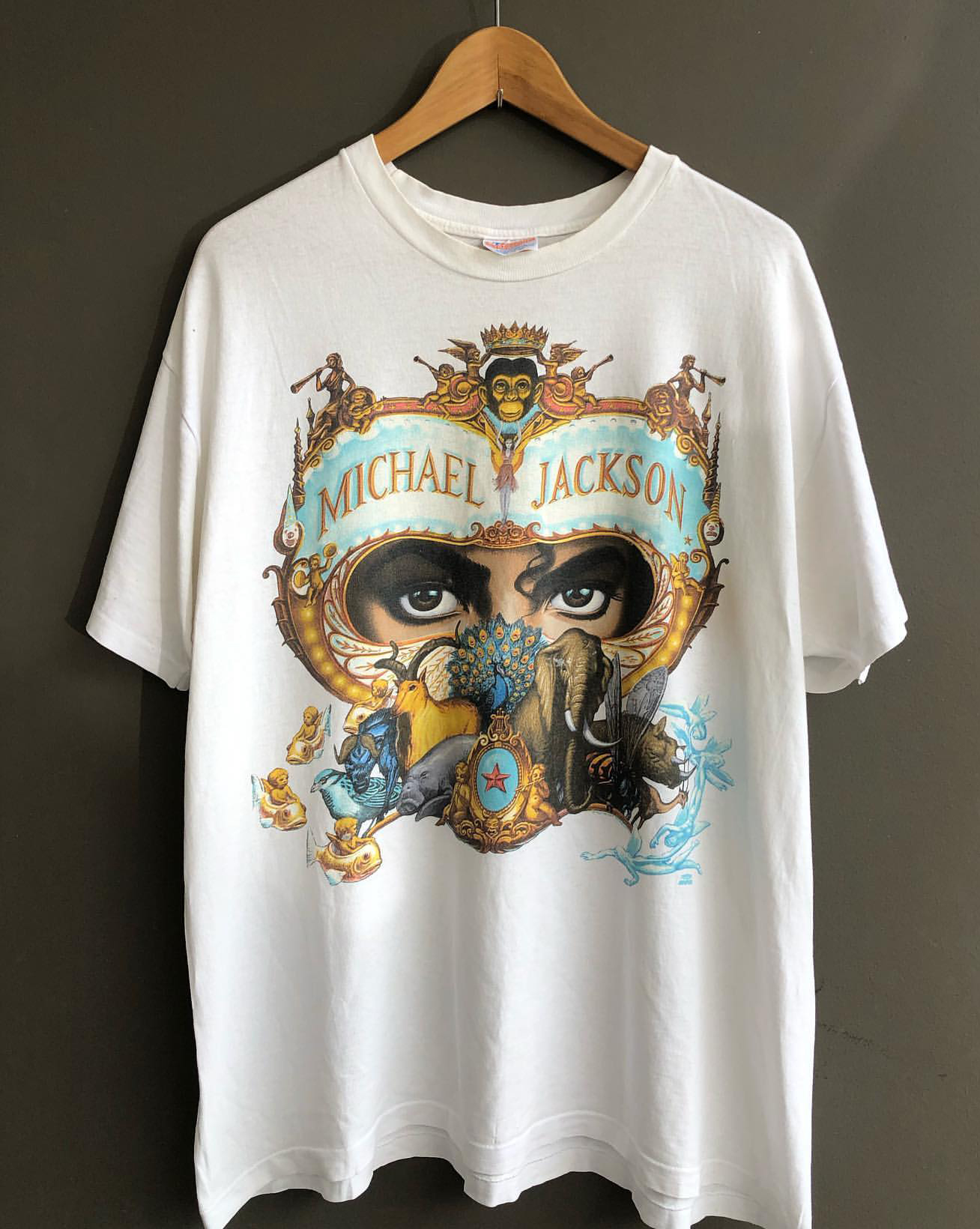 麦克杰逊michael jackson歌手复古重磅港风原宿风oversize新款短t