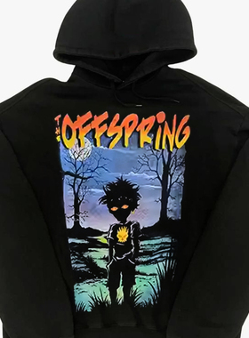 The Offspring后裔乐队美式vibe风混搭摇滚创意印花百搭连帽卫衣