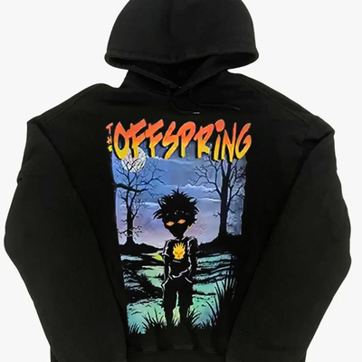 The Offspring后裔乐队美式vibe风混搭摇滚创意印花百搭连帽卫衣