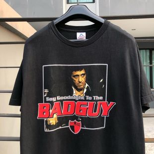 疤面煞星Scarface1983电影美式复古重磅做旧vintage短袖T恤