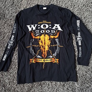 瓦肯音乐节主题复古大印花嘻哈摇滚重磅长袖 AIR T恤 OPEN WACKEN
