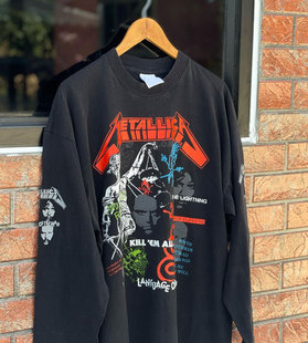 金属乐队所有专辑拼接款！！Metallica重磅vintage90年代长袖T恤