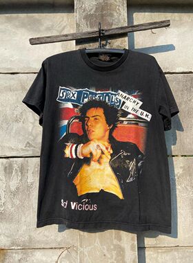 Sid Vicious席德维瑟斯英国音乐家创意重磅oversize潮流hiphop短T