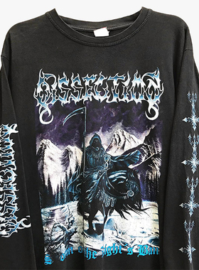 Carcass极端金属乐队2016巡回演唱会重磅水洗破坏Vintage长袖T恤