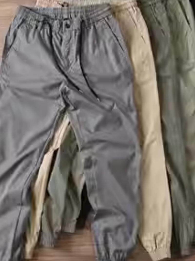 여름 트렌디하고 얇고 속건성이 뛰어나 편안하고 가벼우며 패셔너블한 남성용 아웃도어 캐주얼 팬츠 작은 발을 위한 심플한 발 제한 9점 팬츠