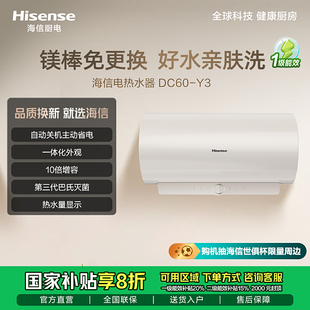 Y3粉电热水器免换镁棒水量显示长效锁温家用租房防漏电 海信DC60