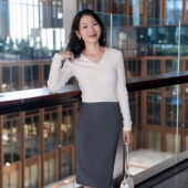 LadyJ YARN美利奴羊毛V领亲肤打底针织衫 奢品针织 德国BIELLA