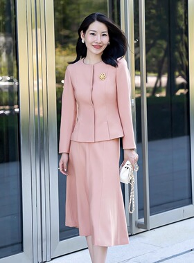 LadyJ-“王妃格调”G*ADA同源进口澳洲羊毛优雅通勤外套半裙套装