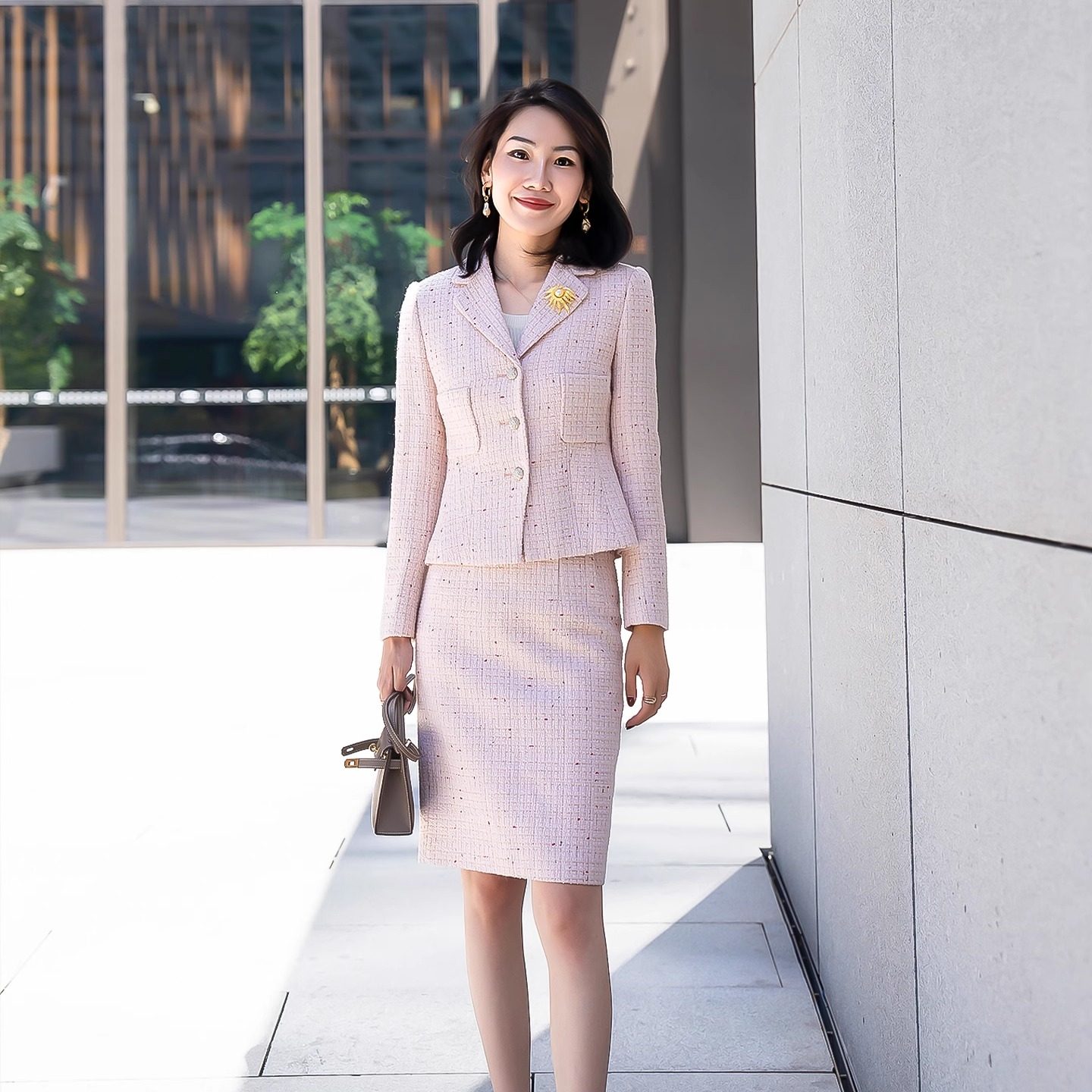 LadyJ-“香家经典”鼎奢意大利金丝粗花呢西装领小香外套半裙套装,女装/女士精品,时尚套装,淘宝优惠券,粉丝福利购,淘宝优惠卷