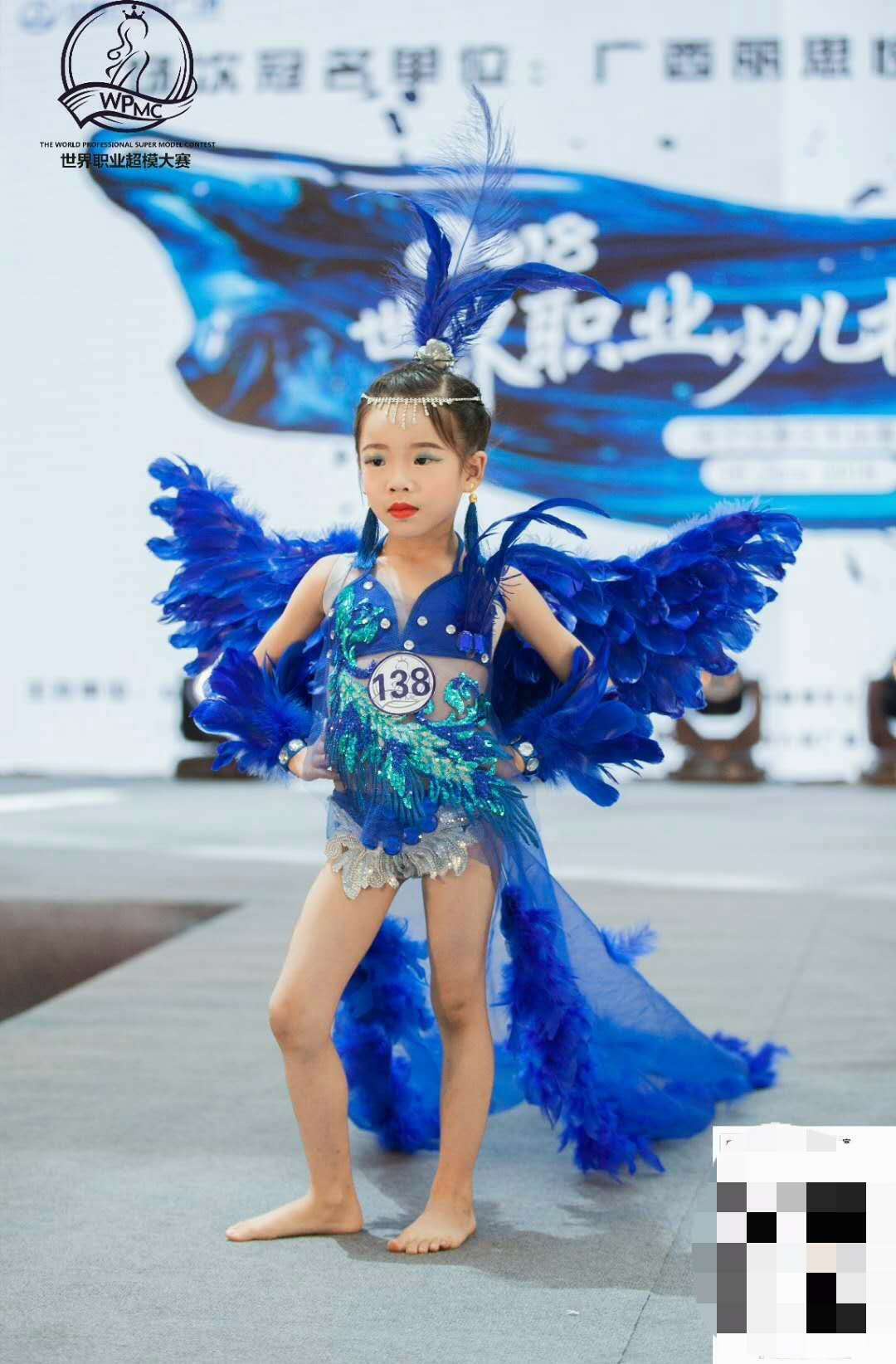 儿童创意泳装走秀女童比基尼t台模特大赛舞台礼服维密天使翅膀