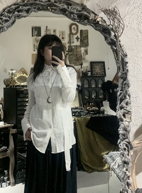 ［一缺官方代理］simsim设计师品牌无性别亚麻绷带休闲衬衫