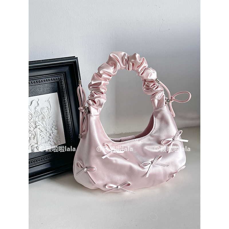 【ISIUR/铂锐思】蝴蝶结褶皱云朵包甜美可爱春夏新款单肩腋下包