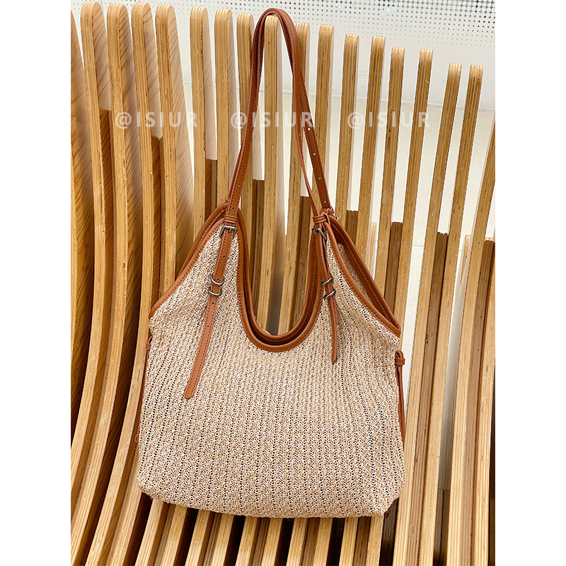 春夏假日感编织托特单肩包