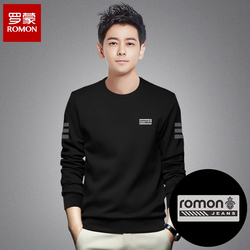 罗蒙时尚爆款简约商务圆领卫衣