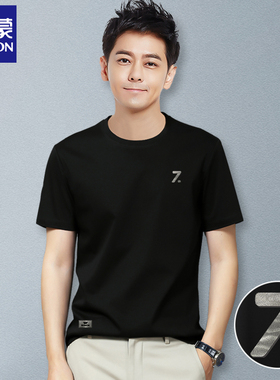 罗蒙男装RM3529莫代尔短袖T恤夏季冰丝新款凉感中青年休闲百搭款