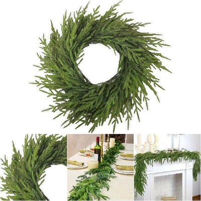 Artificial Norfolk Pine Garland Realistic Faux Cedar
