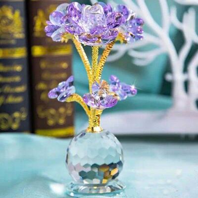 Romantic Nordic Crystal Rose Ornament Decorative Handmade