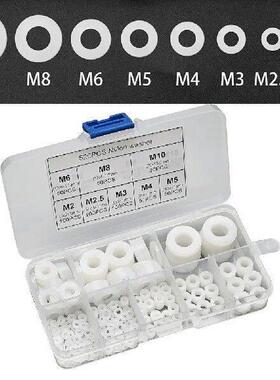 520pcs White Plastic Flat Washers Nylon Washers 8 Sizes