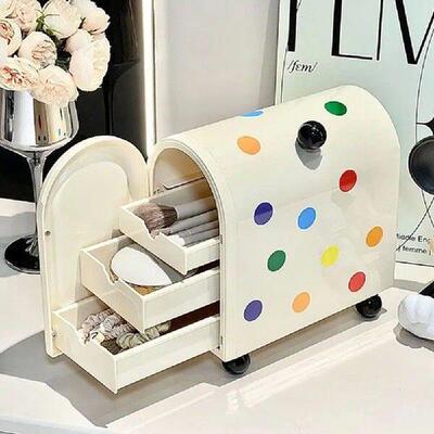 3 Layers Cosmetics Storage Box INS Dustproof Stationery