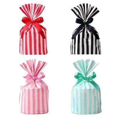 10pcs Cookie Packing Plastic Bags Striped Chocolate Food