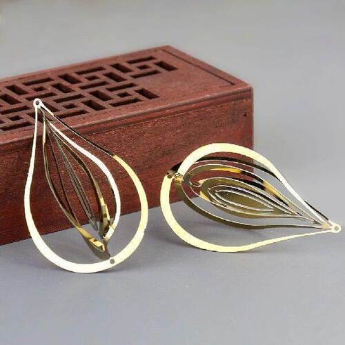 2PCS Mini Stainless Steel 3D Drop Wind Spinner Gold Wind