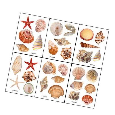 6 Sheets Applique Bathtub Stickers Child Shell Pattern