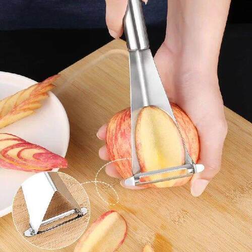 Triangular Stainless Steel Fruit Carving and Pushing Knife