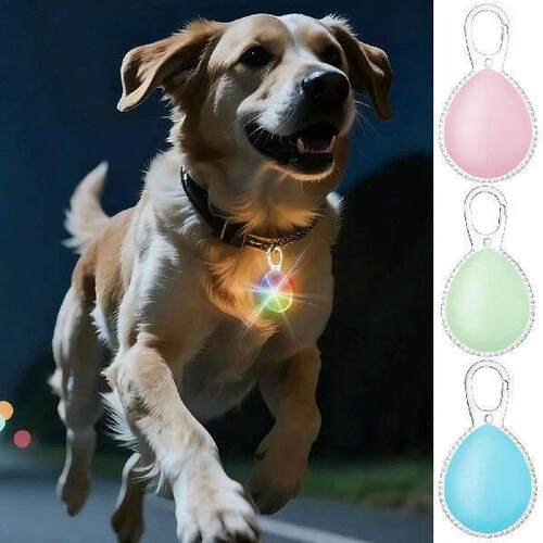 Light Up Dog Collar Rechargeable Clip On 3Pieces Flashlight