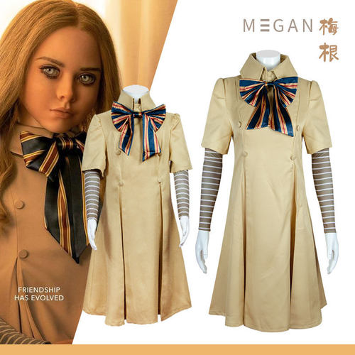 美国电影M3GAN梅根cos服成人儿童全套cosplay同款女装新款连衣裙