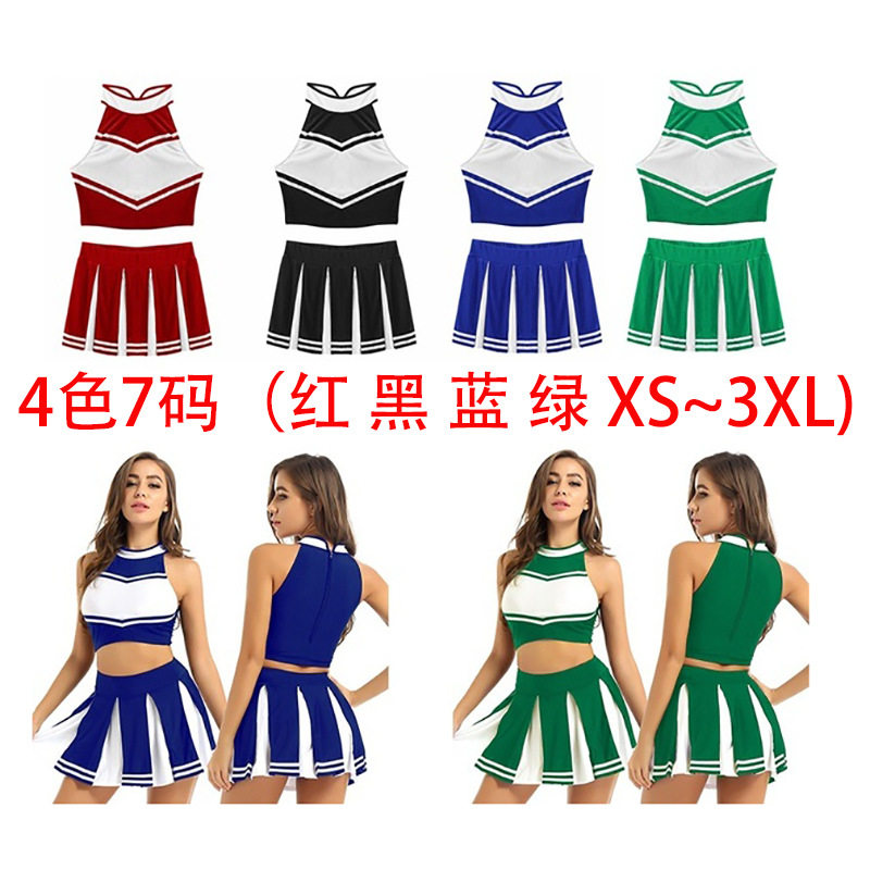 啦啦队演出服万圣节part学校毕业舞台服跨进电商JK制服迷你百褶裙
