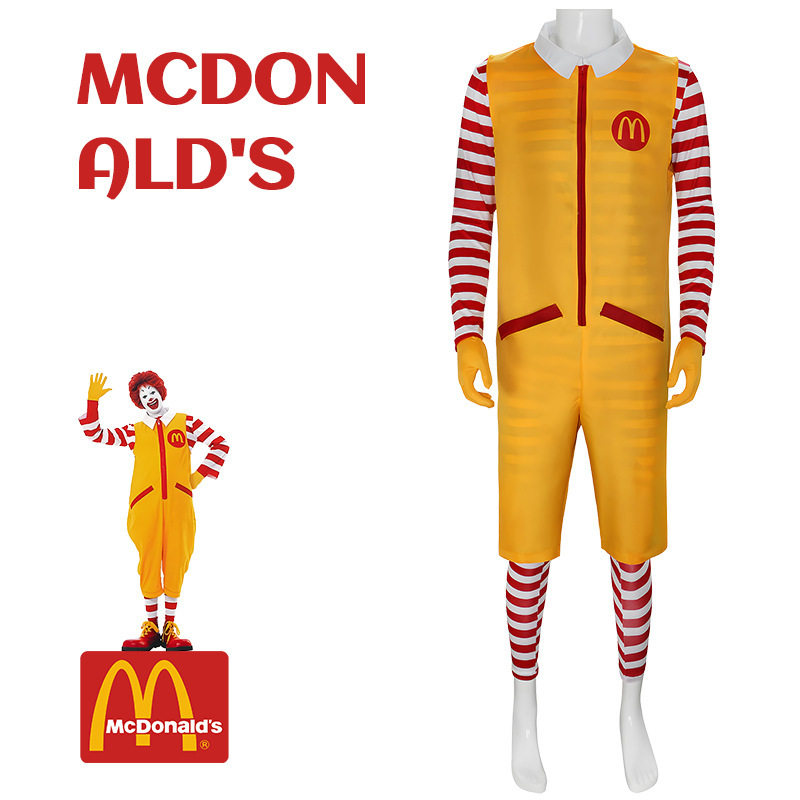 McDonald表演服Cosplay服M记麦当劳叔叔cos服拟人小丑迎宾服