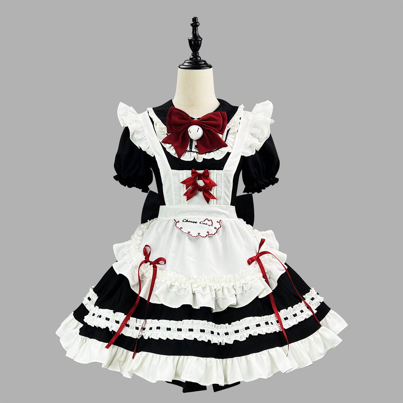 新款跨境黑白可爱软妹女仆lolita连衣裙女佣服软妹咖啡厅二次元