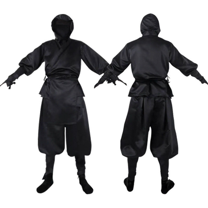 跨境热款万圣节演出服日本男士黑忍者cosplay套装现货