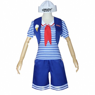 万圣节StrangerThings怪奇物语3cospiay服冰淇淋店员服装现货